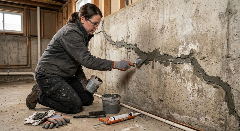 Cracked Basement Floor Repair in Alexandria, MN