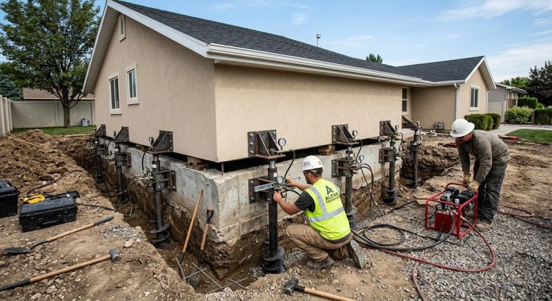 Foundation Pier Leveling in Alexandria, MN