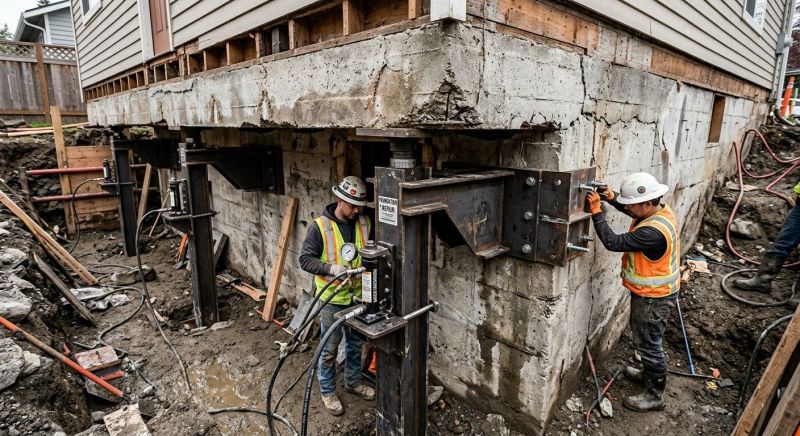 Sinking Foundation Lifting in Alexandria, MN